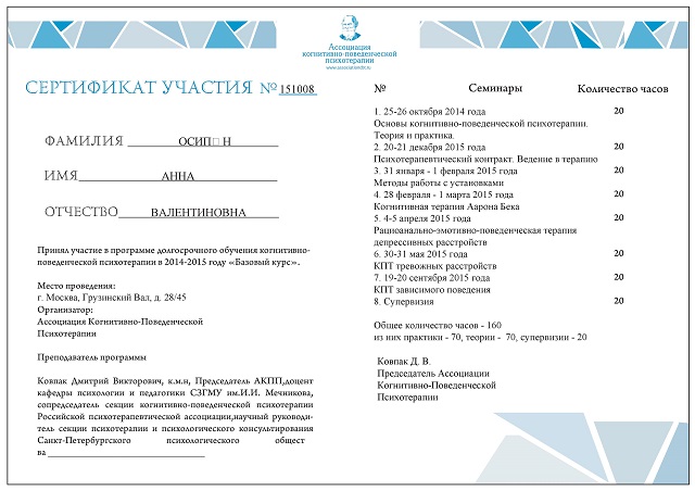 Акпп ассоциация когнитивно